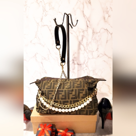 *** Mercari Sold*Fendi Zucca Shoulder Bag Pouch - Picture 1 of 12